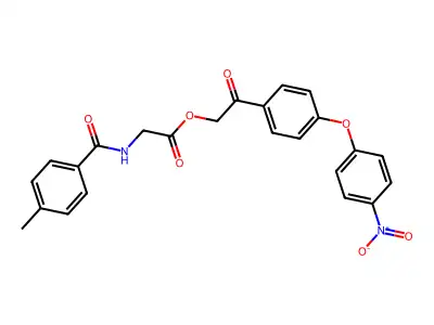 2-(4-{4-Nitrophenoxy}phenyl)-2-oxoethyl [(4-methylbenzoyl)amino]acetate structure