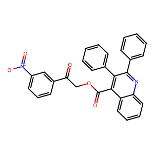 2-(3-Nitrophenyl)-2-oxoethyl 2,3-diphenylquinoline-4-carboxylate structure