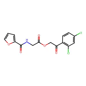 2-(2,4-Dichlorophenyl)-2-oxoethyl 2-(furan-2-carboxamido)acetate structure