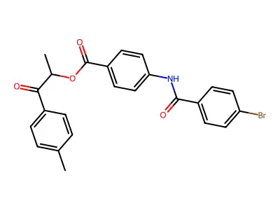1-Methyl-2-(4-methylphenyl)-2-oxoethyl 4-[(4-bromobenzoyl)amino]benzoate structure