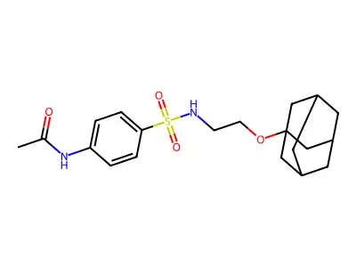 N-[4-[2-(1-adamantyloxy)ethylsulfamoyl]phenyl]acetamide structure