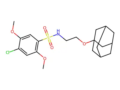 N-[2-(1-adamantyloxy)ethyl]-4-chloro-2,5-dimethoxybenzenesulfonamide structure