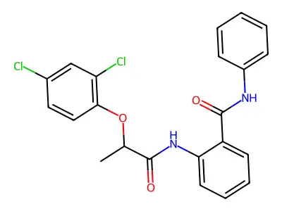 2-{[2-(2,4-dichlorophenoxy)propanoyl]amino}-N-phenylbenzamide structure