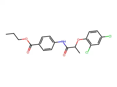 Propyl 4-{[2-(2,4-dichlorophenoxy)propanoyl]amino}benzoate structure