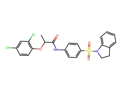 2-(2,4-dichlorophenoxy)-N-[4-(2,3-dihydro-1H-indol-1-ylsulfonyl)phenyl]propanamide structure