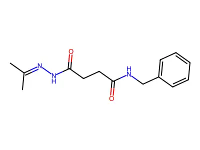 N-benzyl-4-[2-(1-methylethylidene)hydrazino]-4-oxobutanamide structure