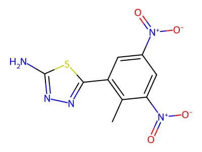 5-(2-Methyl-3,5-dinitrophenyl)-1,3,4-thiadiazol-2-amine structure
