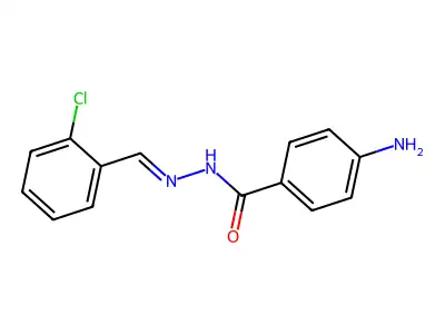 4-amino-N-[(2-chlorophenyl)methylideneamino]benzamide structure