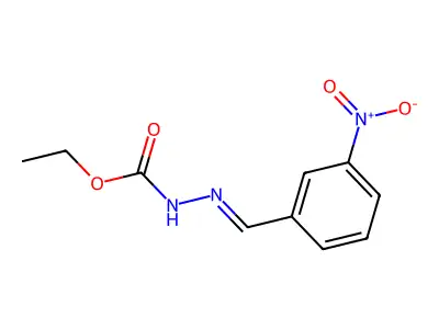 Ethyl hydrogen [(3-nitrophenyl)methylidene]carbonohydrazonate structure