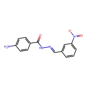 4-Aminobenzoic acid 2-[(3-nitrophenyl)methylene]hydrazide structure