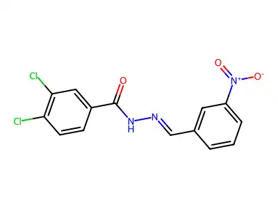 3,4-dichloro-N-[(3-nitrophenyl)methylideneamino]benzamide structure