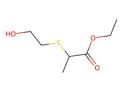 Ethyl 2-((2-hydroxyethyl)thio)propionate structure