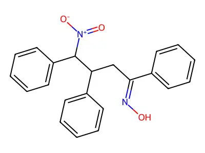 N-(4-nitro-1,3,4-triphenylbutylidene)hydroxylamine structure