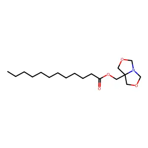 Dodecanoic acid, 1H,3H,5H-oxazolo(3,4-c)oxazol-7a(7H)-ylmethyl ester structure