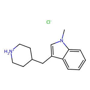 Indole, 1-methyl-3-(4-piperidylmethyl)-, hydrochloride structure