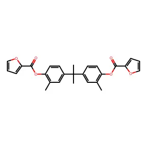 Propane-2,2-diylbis(2-methyl-4,1-phenylene) bis(furan-2-carboxylate) structure
