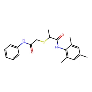 2-(2-anilino-2-oxoethyl)sulfanyl-N-(2,4,6-trimethylphenyl)propanamide structure