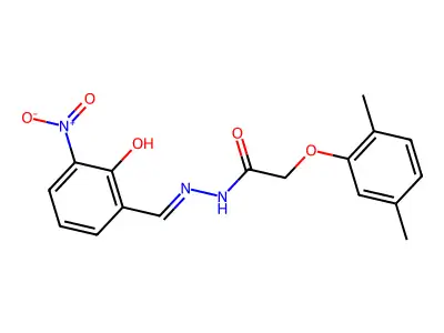 2-(2,5-DIMETHYLPHENOXY)-N'-[(2-HYDROXY-3-NITROPHENYL)METHYLIDENE]ACETOHYDRAZIDE structure
