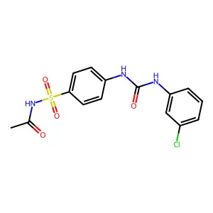N-[4-[(3-chlorophenyl)carbamoylamino]phenyl]sulfonylacetamide structure