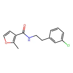 N-[2-(3-chlorophenyl)ethyl]-2-methylfuran-3-carboxamide structure
