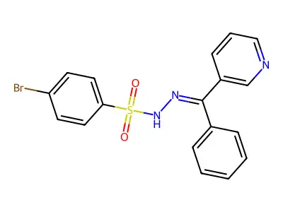 4-bromo-N-[(E)-[phenyl(pyridin-3-yl)methylidene]amino]benzenesulfonamide structure