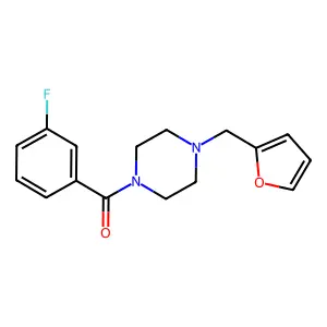 (3-Fluorophenyl)-[4-(furan-2-ylmethyl)piperazin-1-yl]methanone structure