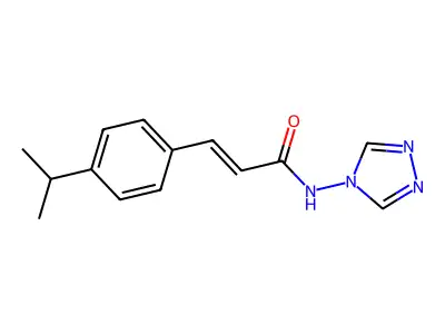 (E)-3-(4-propan-2-ylphenyl)-N-(1,2,4-triazol-4-yl)prop-2-enamide structure