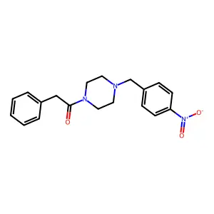 1-({4-Nitrophenyl}methyl)-4-(phenylacetyl)piperazine structure