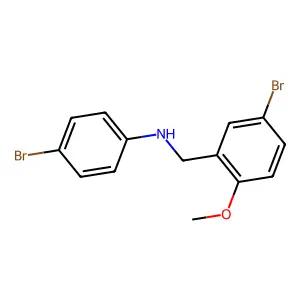 4-bromo-N-[(5-bromo-2-methoxyphenyl)methyl]aniline structure