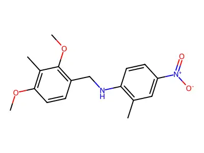 N-[(2,4-dimethoxy-3-methylphenyl)methyl]-2-methyl-4-nitroaniline structure