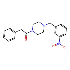 1-[4-[(3-Nitrophenyl)methyl]piperazin-1-yl]-2-phenylethanone structure