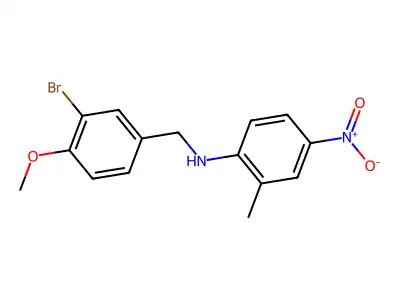 N-[(3-bromo-4-methoxyphenyl)methyl]-2-methyl-4-nitroaniline structure