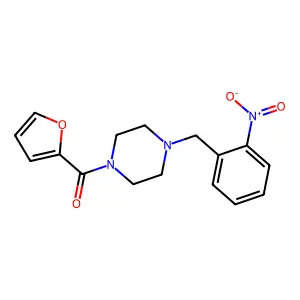 Furan-2-yl[4-(2-nitrobenzyl)piperazin-1-yl]methanone structure