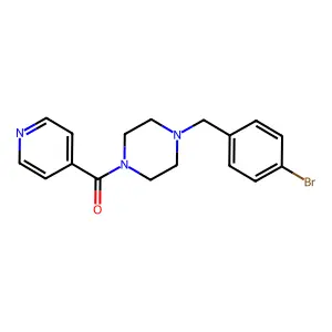 [4-[(4-Bromophenyl)methyl]piperazin-1-yl]-pyridin-4-ylmethanone structure