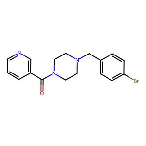 [4-[(4-Bromophenyl)methyl]piperazin-1-yl]-pyridin-3-ylmethanone structure