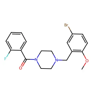 [4-[(5-Bromo-2-methoxyphenyl)methyl]piperazin-1-yl]-(2-fluorophenyl)methanone structure