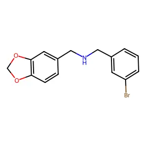 (1,3-Benzodioxol-5-ylmethyl)(3-bromobenzyl)amine structure