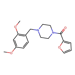 [4-[(2,4-Dimethoxyphenyl)methyl]-1-piperazinyl]-2-furanylmethanone structure