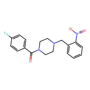 (4-Fluorophenyl)-[4-[(2-nitrophenyl)methyl]piperazin-1-yl]methanone structure