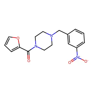 Furan-2-yl-[4-[(3-nitrophenyl)methyl]piperazin-1-yl]methanone structure