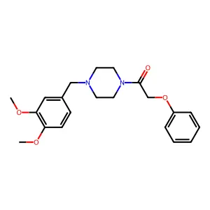 1-[4-[(3,4-Dimethoxyphenyl)methyl]piperazin-1-yl]-2-phenoxyethanone structure