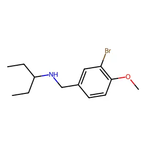 N-[(3-bromo-4-methoxyphenyl)methyl]pentan-3-amine structure
