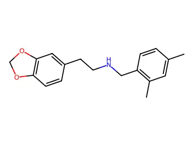 2-(1,3-benzodioxol-5-yl)-N-[(2,4-dimethylphenyl)methyl]ethanamine structure