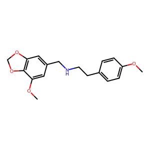 N-[(7-methoxy-1,3-benzodioxol-5-yl)methyl]-2-(4-methoxyphenyl)ethanamine structure
