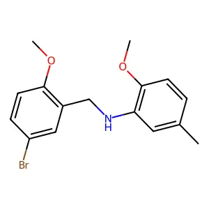 N-[(5-bromo-2-methoxyphenyl)methyl]-2-methoxy-5-methylaniline structure