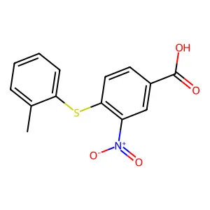4-[(2-Methylphenyl)thio]-3-nitrobenzoic acid structure