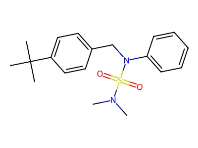 N-[(4-tert-butylphenyl)methyl]-N-(dimethylsulfamoyl)aniline structure