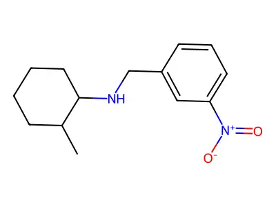 2-methyl-N-(3-nitrobenzyl)cyclohexanamine structure