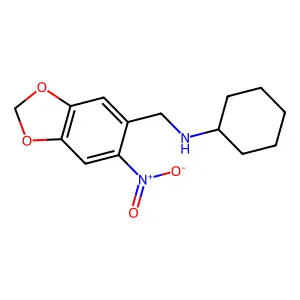 N-[(6-nitro-1,3-benzodioxol-5-yl)methyl]cyclohexanamine structure
