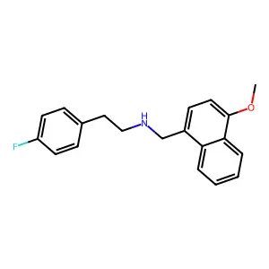 2-(4-fluorophenyl)-N-[(4-methoxynaphthalen-1-yl)methyl]ethanamine structure